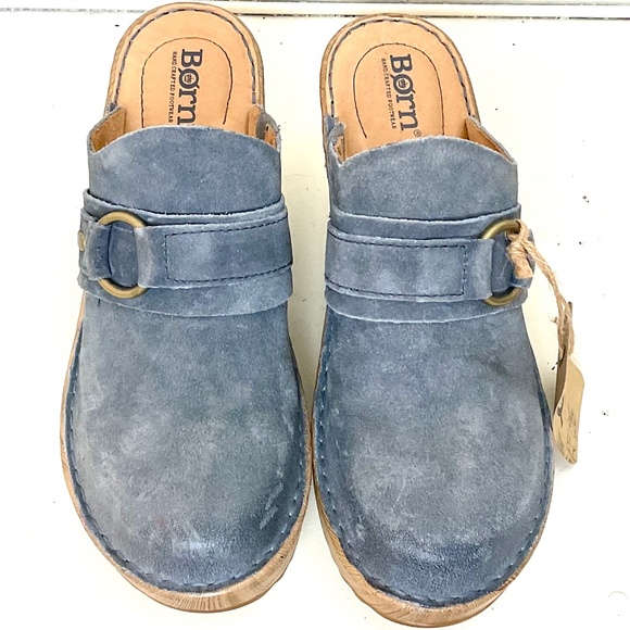Blue BORN Women's Nola Suede Distressed Clogs Sz 8M - Picture 10 of 12